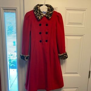 Braetan kids Red and Leopard coat. Size 12.  Very good condition!